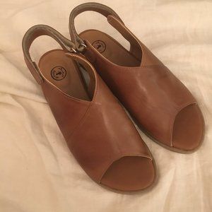 Genuine Brown Leather Wrap Sandals